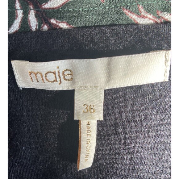 MAJE Women's Jerkita Floral Print Crepe Ruffle Mini Skirt  Asymetric Hem Sz 36/S - Picture 11 of 11